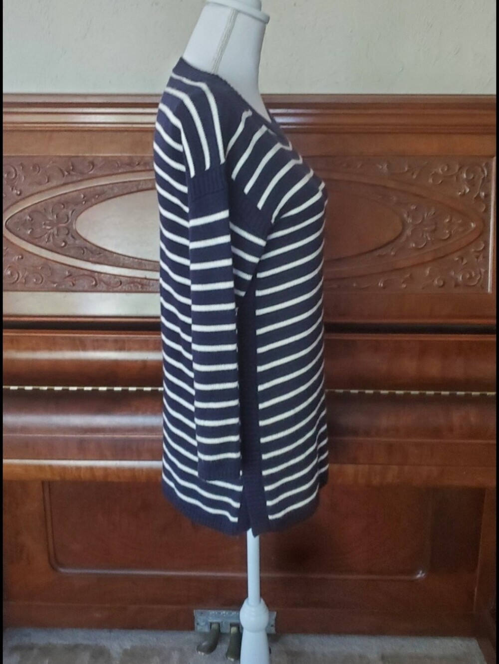 Talbots Sweater Talbots Stripe Sweater Talbots Navy Sweater Small Talbot Top New - Picture 11 of 12
